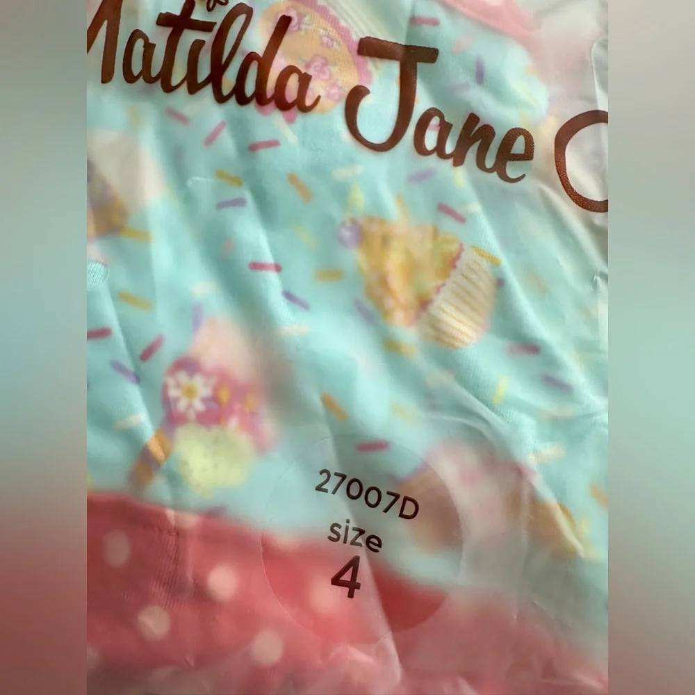 Matilda Jane Girls Lets Eat Cake Dress Size 4 New in Bag Brilliant Daydream